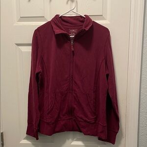 L.L. Bean Burgundy Full-Zip Jacket